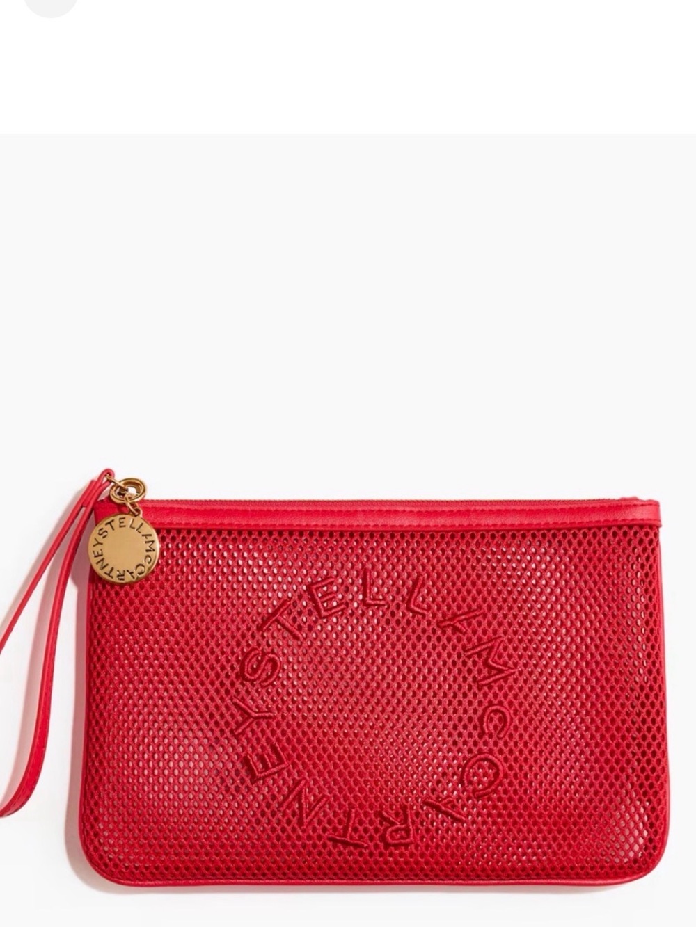 Stella McCartney Bright Red Mesh Wristlet Pouch
